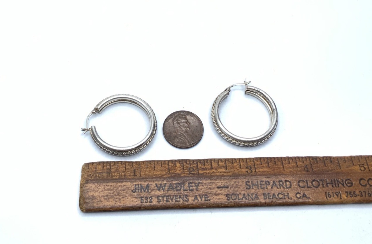 Designer 925 Sterling Silver Solid Rope Accent Ho… - image 5