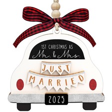 Our First Christmas Ornament 2025, Newlywed Couple Gift, Bridal Shower, White