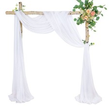 MoKoHouse Wedding Arch Draping Fabric Decorations: 1 Panel White Sheer Curtai...