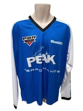 PBR Teams ProThings Blue White Long Sleeve Peak Performance Polyester T-Shirt 2X