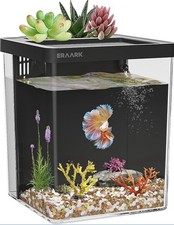 1.5 Gallon Betta Fish Tank Aquarium kit with Filter LED Light Water Pump Square