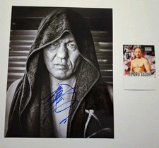 MINORU SUZUKI - SIGNED 8x10 B&W Photo NEW JAPAN PRO WRESTLING - W/PROOF ++BONUS+