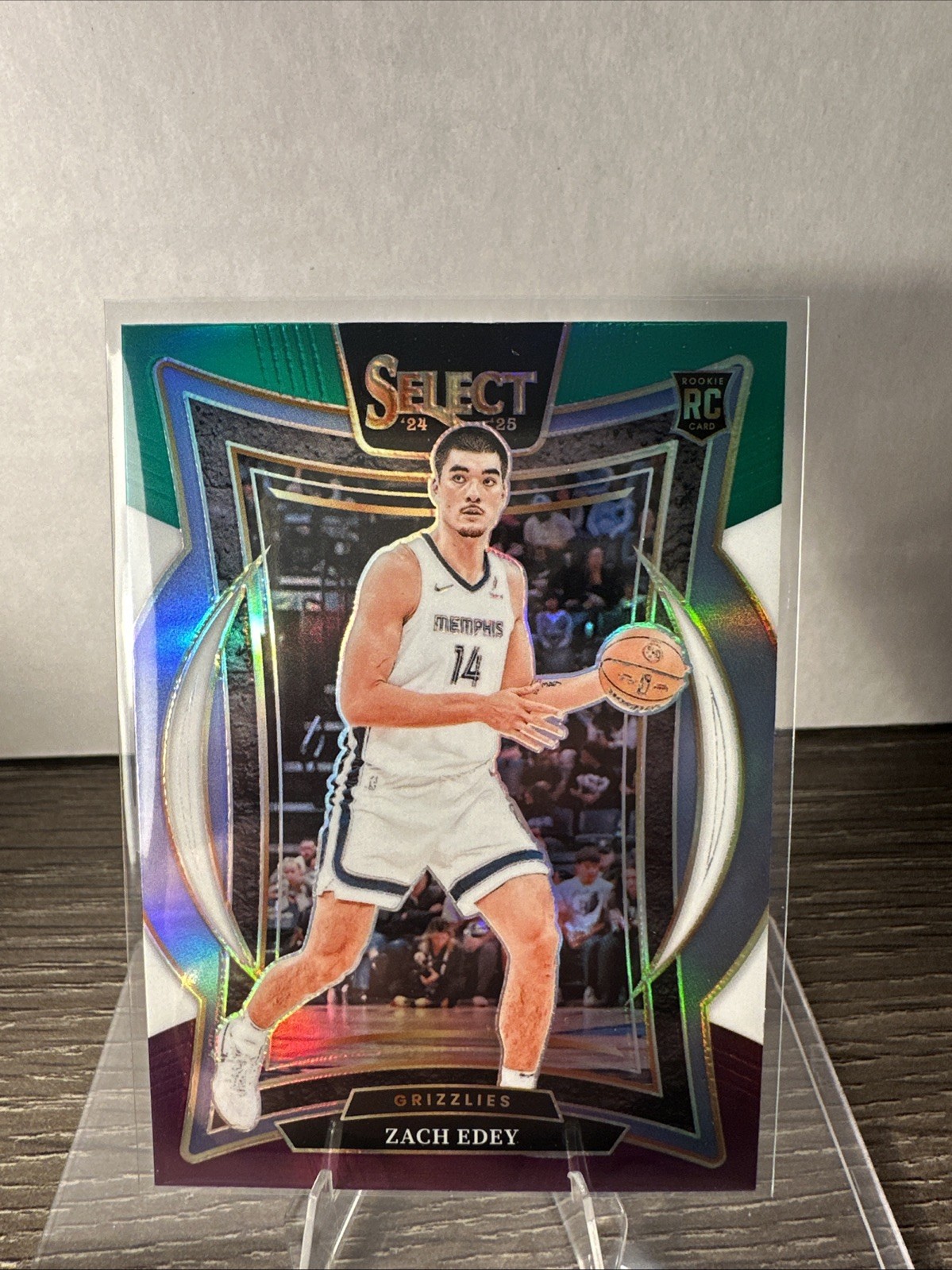 2024-25 Select Zach Edey CONCOURSE GREEN/WHITE/PURPLE PRIZM SP Grizzlies #98 RC