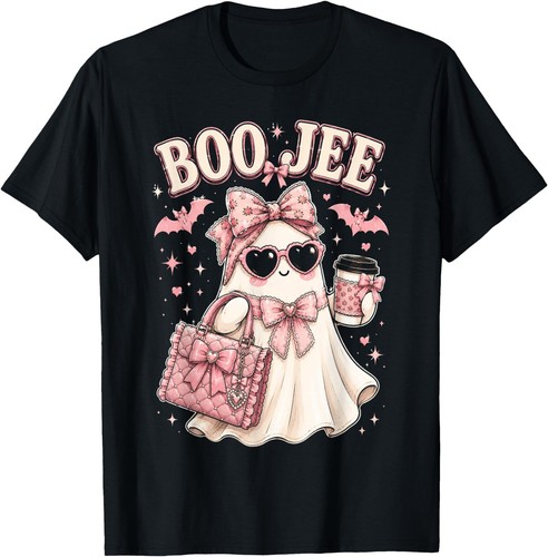Boo JEE Boujee Ghost Halloween October Vibes Women Girl Adult Kid Cotton T-Shirt