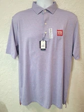 New! Johnnie-O Prep Formance Polo Shirt Men L Colorful Stripe UPF 50 Arnold Golf