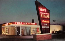 Melrose Park Illinois Tom's Restaurant Vintage Postcard AA79274