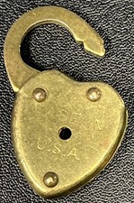 Small Heart Shaped Lock With 2 Keys Made In USA