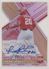 2019 Panini Elite Extra Edition Status Red Die-Cut 10/75 Israel Pineda Auto 4l3