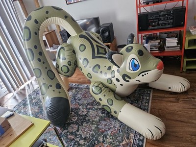 PuffyPaws Inflatable Snow Leopard Ride On Toy New Open Box
