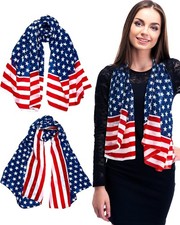2 Pcs Patriotic Scarf Veterans Day Red White Blue Scarf Election Day Scarves Fla