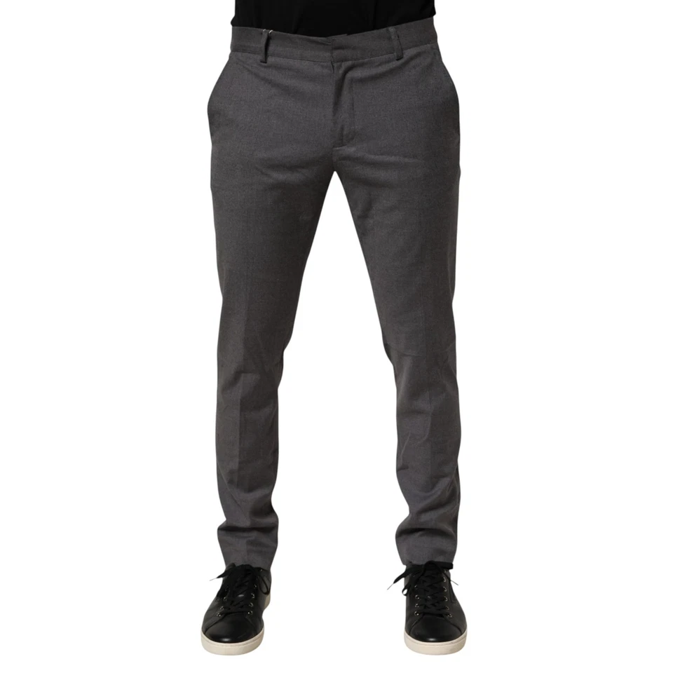 DANIELE ALESSANDRINI Pantalones Gris Poliéster Formal Vestido Pantalón IT48/W34/M 170usd Foto 2 de 4