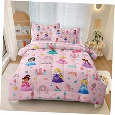 Kids Girls Comforter Set Size, Pink Twin Princess