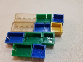 RARE Lego Bricks 1949-1953 LEGO - lot of 11 blocks - 3001old hollow bricks slots