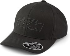 KTM Black Flexfit 110 Adjustable Baseball Cap Snapback Embroidered Logo One Size