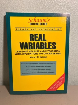 Schaum's Outline Series Theory and Problems of Real Variables - Very Good