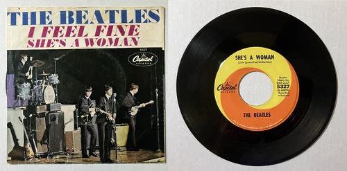 Beatles 45 rpm She's A Woman / I Feel Fine 1964 Capitol 5327 With Picture Sleeve