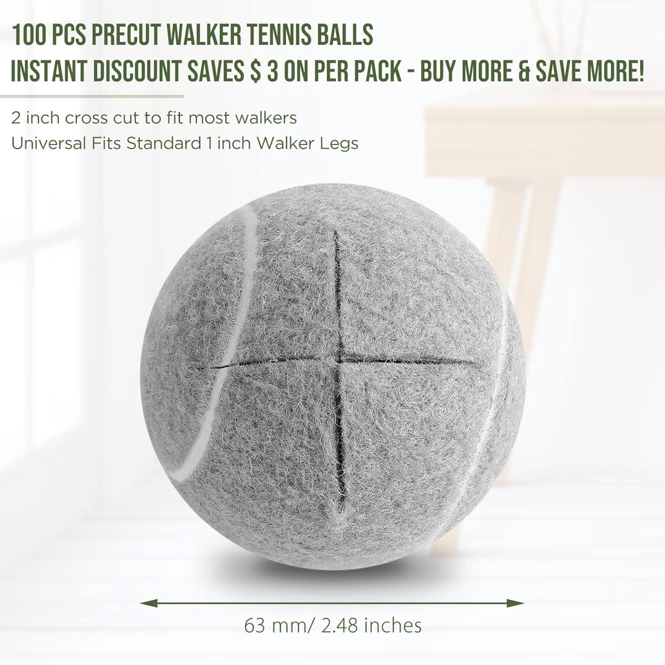 100 Pcs Precut Tennis Balls Bulk for Furniture Legs Tennis Ball Chair