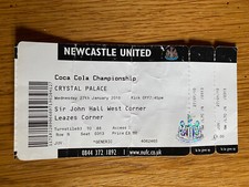 Newcastle Utd v Crystal Palace 2009/10 Championship Ticket UNUSED