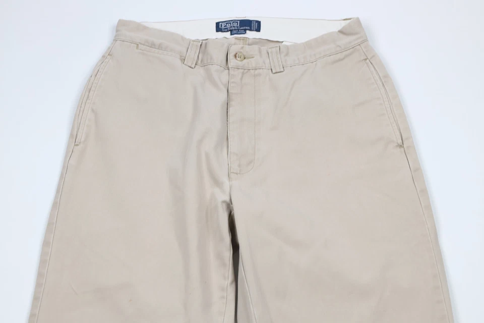 Pantalones chinos vintage años 90 Ralph Lauren para hombre 31x32 desgastados pierna recta caquis Foto 2 de 4