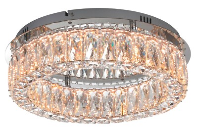 Just Light. KULUNKA LED-Deckenleuchte Dimmbar Acrylglas mit Kristalleffekt 40 cm