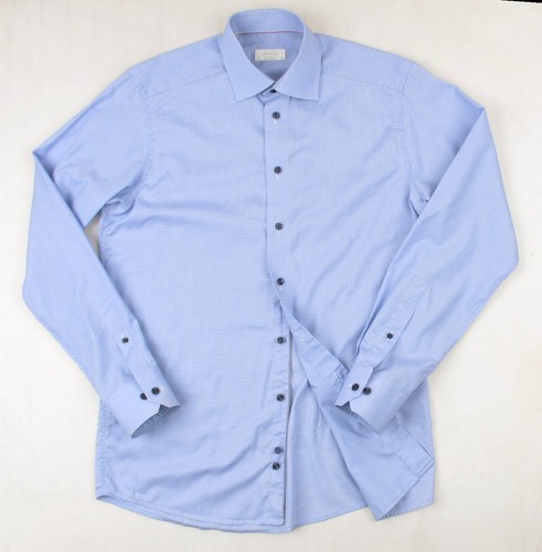 ETON CONTEMPORARY FIT Men's Houndstooth Formal Business Blue Shirt 40 15 3/4 - Picture 12 of 24