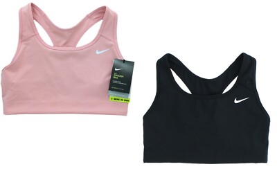 Nike Swoosh Sports Bra, Women's BV3630, Medium Support, Dri-Fit, Pink,  Medium 