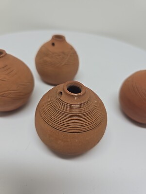 Four Small Ceramic Handmade Jars D18