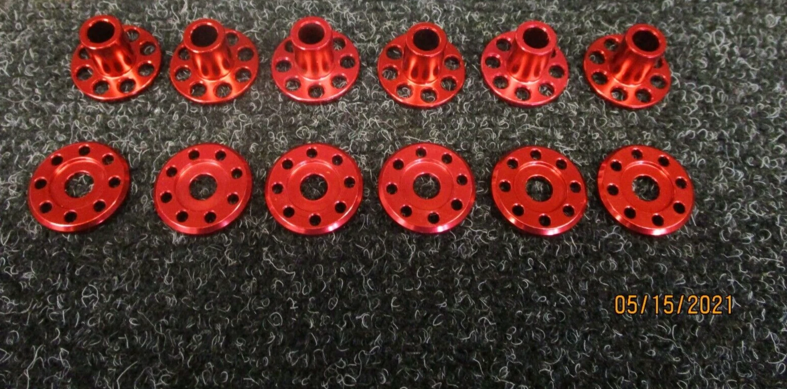 Honda CR500 1991 DOCWOB red alloy radiator top hat washers fitting kit