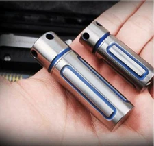 EDC Titanium Ti Key chain Waterproof Storage Pill Case Medicine Bottle Container