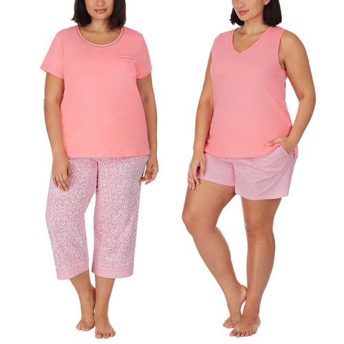 Carole Hochman, 4 Pc - Tee w Capri Pants + Tank w Shorts PJ Set (Size + Color) - Picture 1 of 44