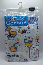Vtg 1993 Gerber Sleep'n Play 2 Pack Sleeper Infant Med 13-16 Lbs Letters  Bears