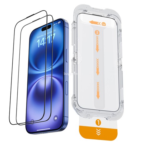 2 Pack For iPhone 16 Pro/16 Pro Max HD Tempered Screen Protector w/ Install Tool - Picture 11 of 17
