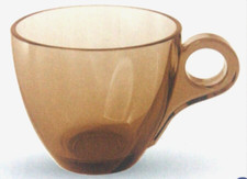 Designer CLASSIC SMOKE BROWN Glass Espresso Coffee Tea Set  Cups durable, 210ML