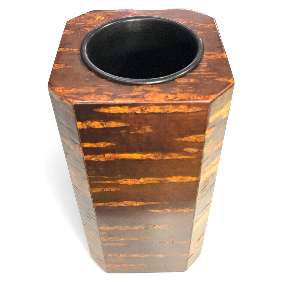 Japanese Flower Vase Wooden Cherry Bark Ikebana Arrangement