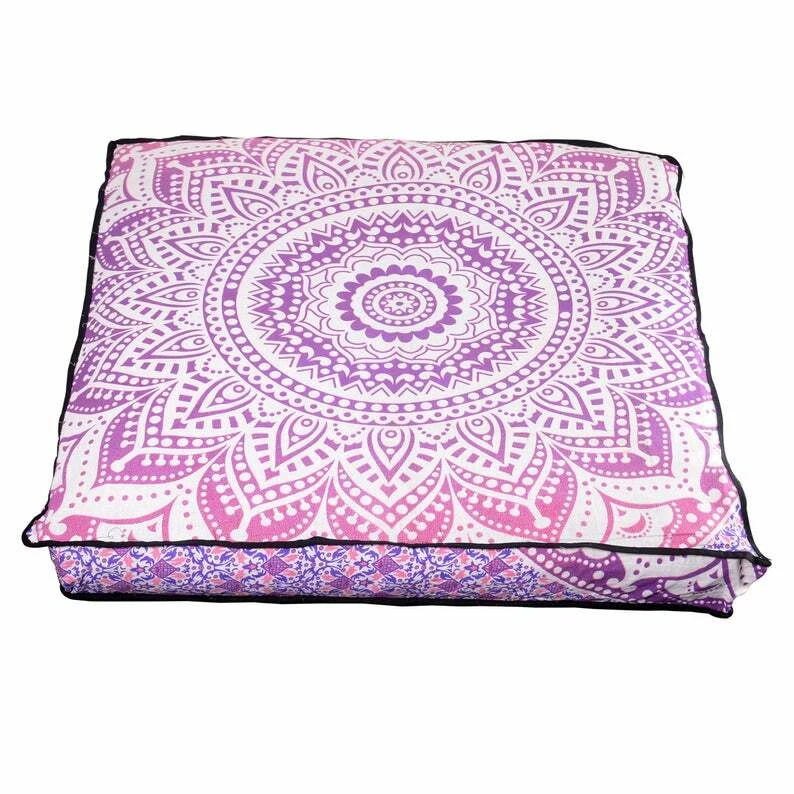 Pink Ombre Mandala 35" Square New Indian Floor Pillow Case Cushion Covers Throws
