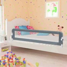 NNEVL Toddler Safety Bed Rail Grey 180x42 cm Polyester