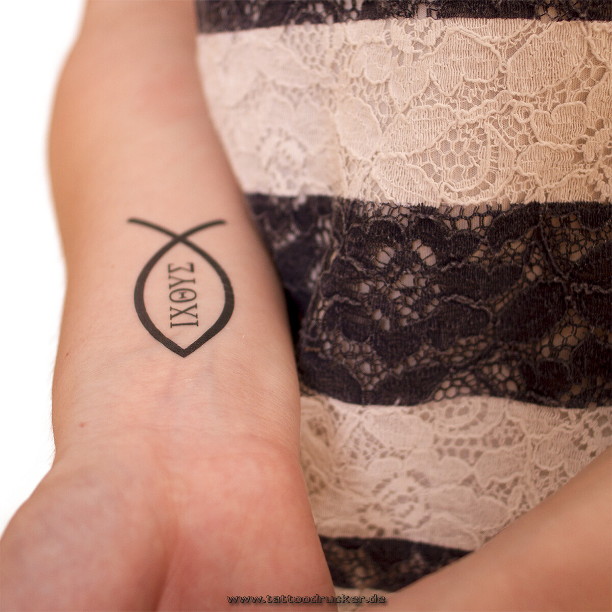 10 x Ichthys Fisch Tattoo - Christliches eucharistisches Symbol - Temporary (10)