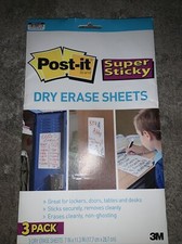 Post-it Super Sticky Dry Erase Sheets, 7 in x 11.3 in, 3 Sheets Total