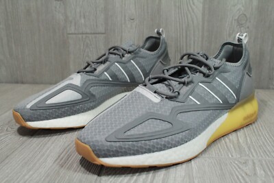 Adidas Mens Size 13 ZX 2K Boost Cloud White Gum Grey Sneakers