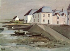 Carte PORTIVY Port en Bretagne Peinture de Georges Laporte 