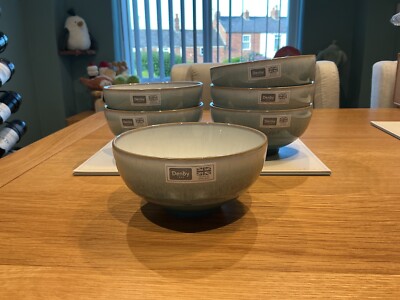 Eine Denby Azure Haze Reisschüssel Steinzeug Geschirr Brandneu mit Etikett