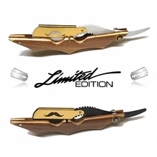 Professional Barber Straight Edge Hair Shaving Razor Blade Steel and Wooden