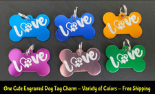 Love Dog Paw Heart Dog Key Chain Charm Purse Backpack Zipper Pull Gift Tag