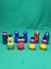 Vtg Fisher-Price Little People Sesame Street Figure Lot (9) Count Bert Ernie Etc