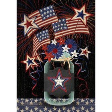 Briarwood Lane Summer American Mason Jar Patriotic Garden Flag 12x18