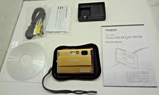 Olympus Stylus 1050 SW 10.1MP Waterproof Digital Camera Gold/ Accessories-Tested