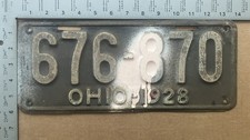 1928 Ohio license plate 676 870 YOM DMV Ford Chevy Dodge 20139