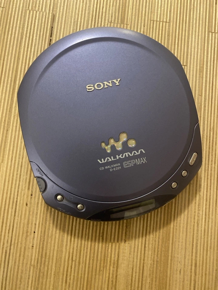 Sony CD Walkman D-E221 ESP MAX Portable CD Player Blue Works Great