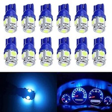 12-Pack Ice Blue T10 W5W LED Bulbs 12V Car Interior Lighting