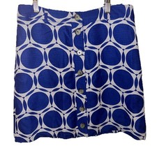 Maeve by Anthropologie Blue Geometric Printed A-line Mini Skirt Sz 6 MSRP 98